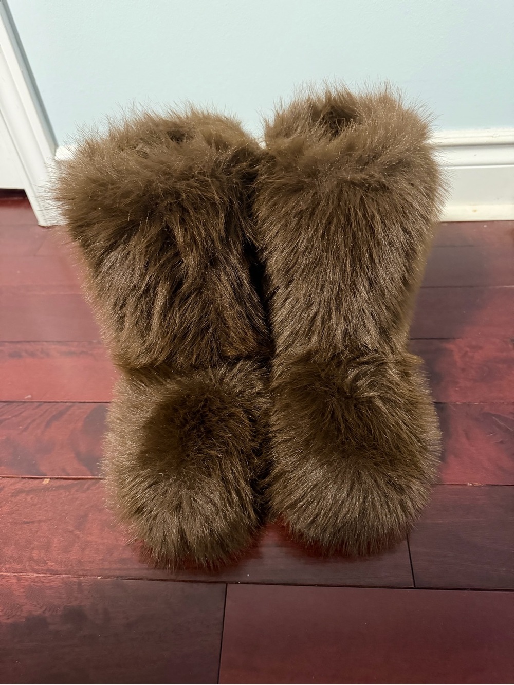 Brown Faux Fur Boots - Size 7